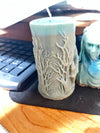 Handed-Skull Layered Pillar Candle -