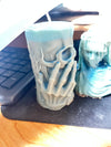 Handed-Skull Layered Pillar Candle -