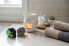 Skull wax melts in modern bathroom setting