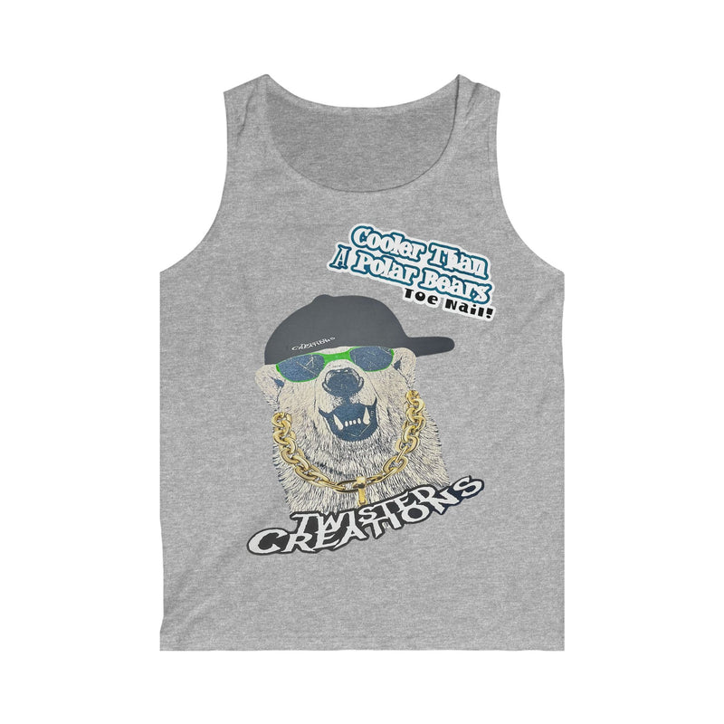 Cooler Than a Polar Bear Tank Top, Trendy Summer Apparel, Gift for Men, Graphic Tee, Casual Wear, DIY Creations, Fun Statement Shirt