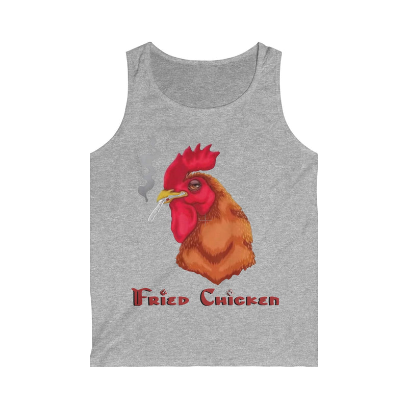 Fried Chicken Men's Tank Top, Funny Graphic Shirt, Summer Comfort Wear, BBQ Party Essentials, Unique Gift Idea