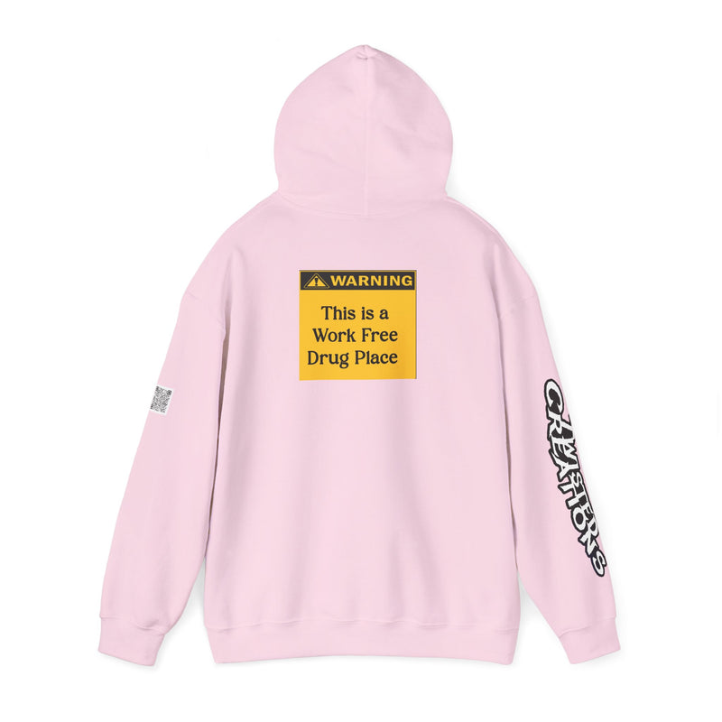 Streetwear Hooded Sweatshirt - Fun Warning Label Design