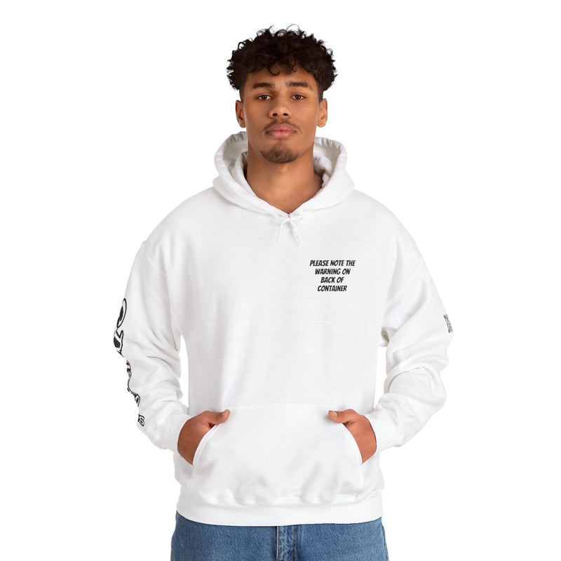 Streetwear Hooded Sweatshirt - Fun Warning Label Design