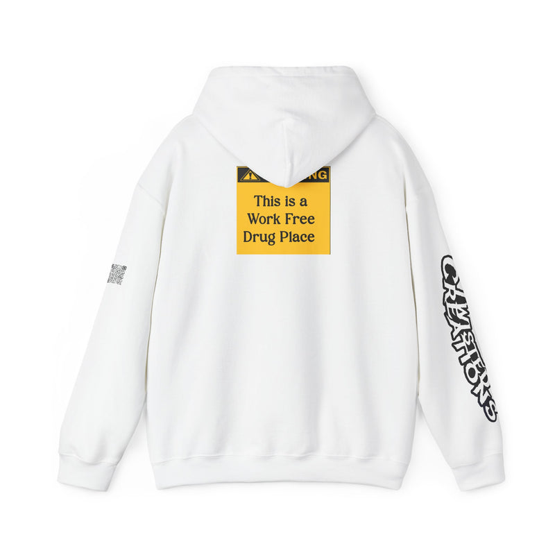 Streetwear Hooded Sweatshirt - Fun Warning Label Design