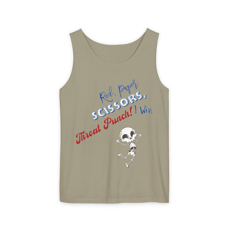 Reel Paper Scissors Tank Top, Fun Summer Casual Wear, Skeleton Graphic Tee, Gift for Gamers