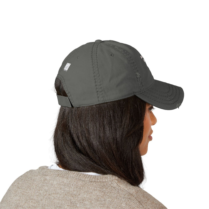 Distressed Dad Hat with Embroidery, Casual Style Cap, Perfect Gift for Father's Day, Trendy Everyday Wear, Unique Fashion Accessory