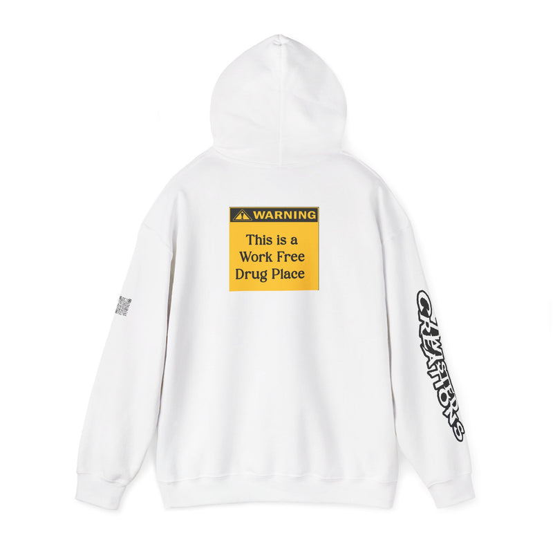 Streetwear Hooded Sweatshirt - Fun Warning Label Design