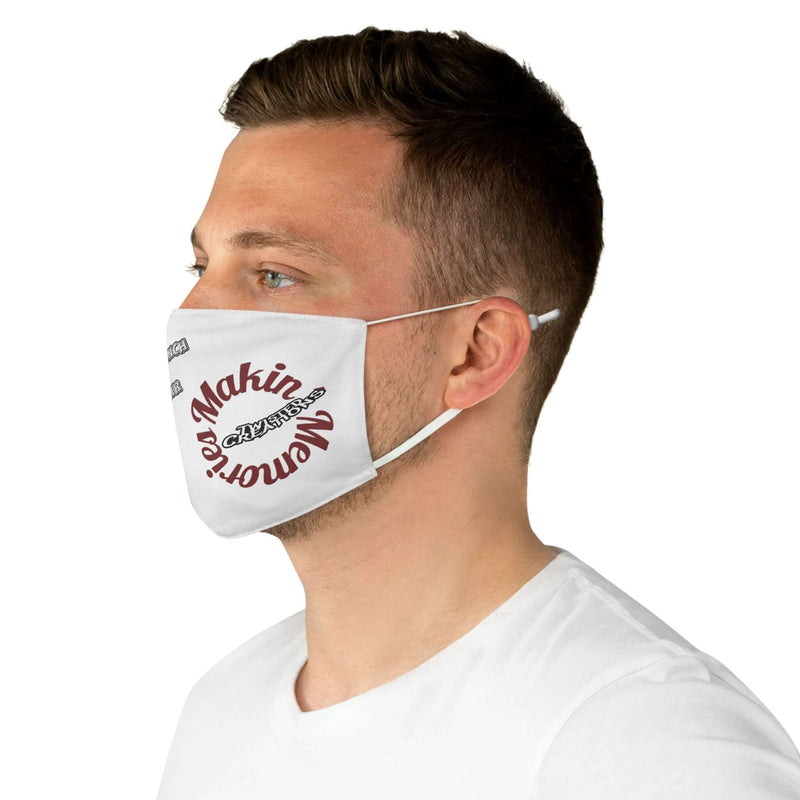 Face Mask Throat Punch while Making Memories Funny Fabric Covering worn by a man, showcasing its unique design and comfortable fit.