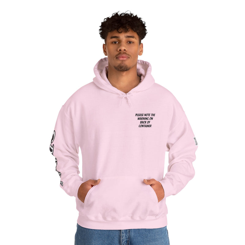 Streetwear Hooded Sweatshirt - Fun Warning Label Design