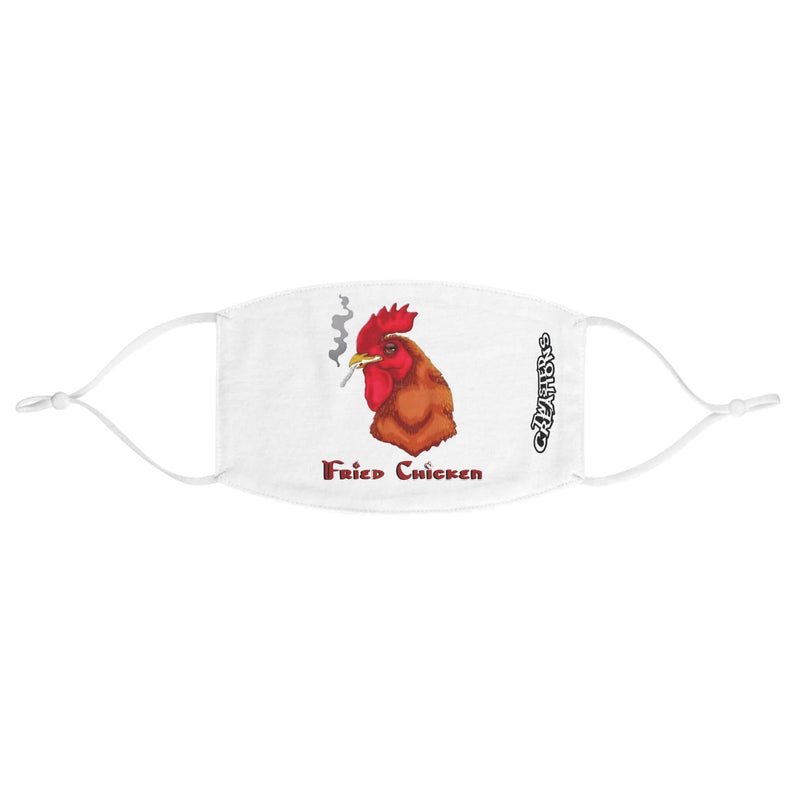Funky Fried Chicken Face Mask featuring a quirky chicken design with the text Fried Chicken, perfect for foodies and animal lovers.
