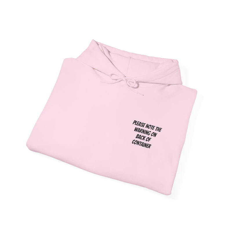 Streetwear Hooded Sweatshirt - Fun Warning Label Design