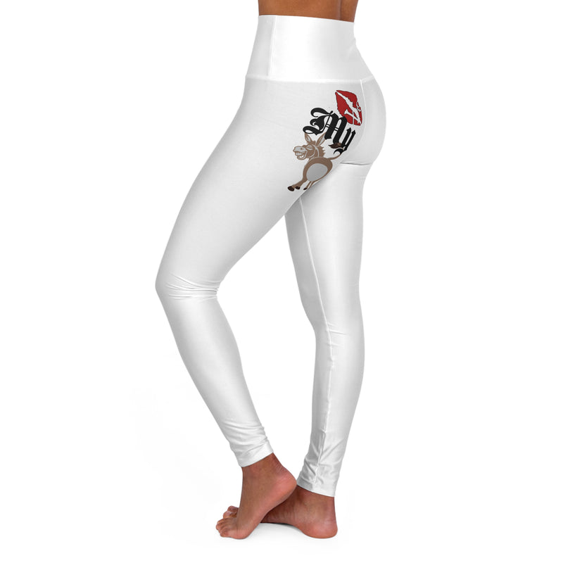 Trendy High Waisted 'Kiss My Ass' Yoga Leggings, Comfortable Sportswear, Athletic Apparel, Fitness Clothing, Workout Leggings, Daily Wear