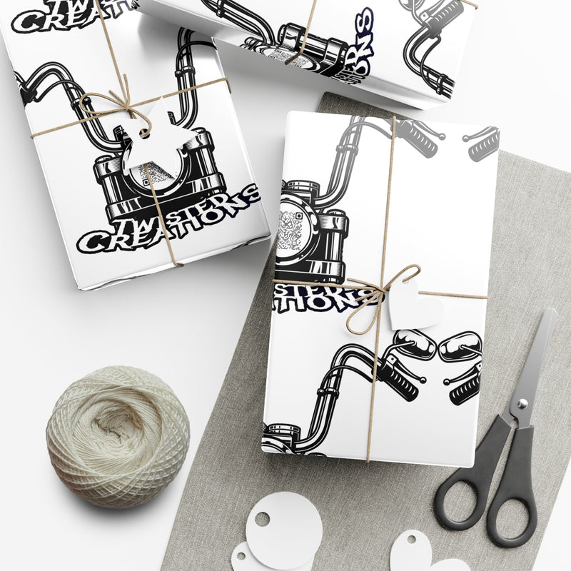 Motorcycle Themed Gift Wrap Papers - Unique Biker Wrapping - Holiday & Birthday