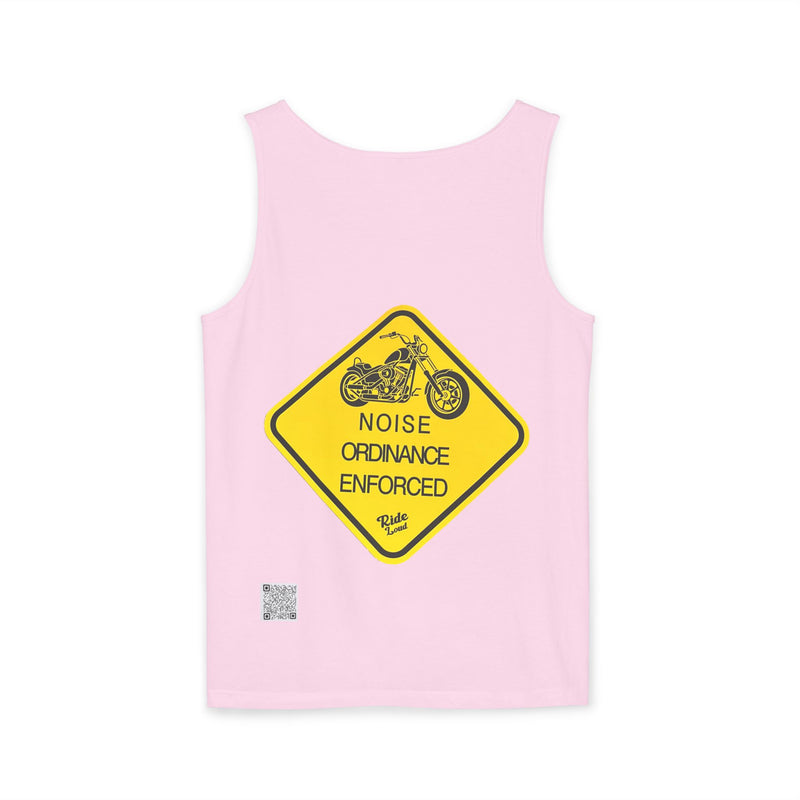 Motorcycle Noise Ordinance Tank Top, Unisex Summer Clothing, Biker Gift, Casual Wear, Beach Top, Graphic Tees