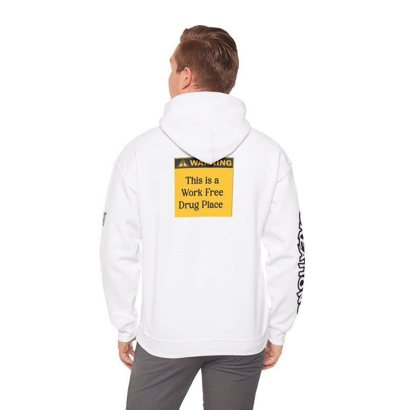 Streetwear Hooded Sweatshirt - Fun Warning Label Design