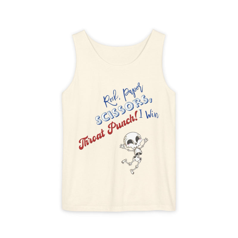 Reel Paper Scissors Tank Top, Fun Summer Casual Wear, Skeleton Graphic Tee, Gift for Gamers