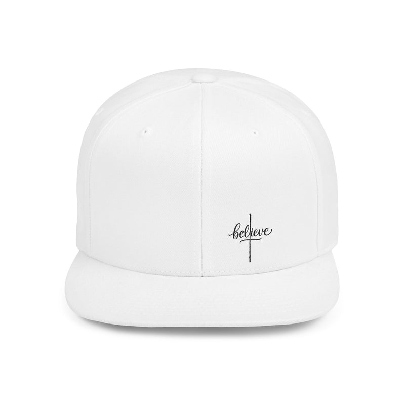 Inspirational Flat Bill Snapback Hat, Casual Wear, Gift for Sports Enthusiasts, Faith-Based Accessories, Everyday Style