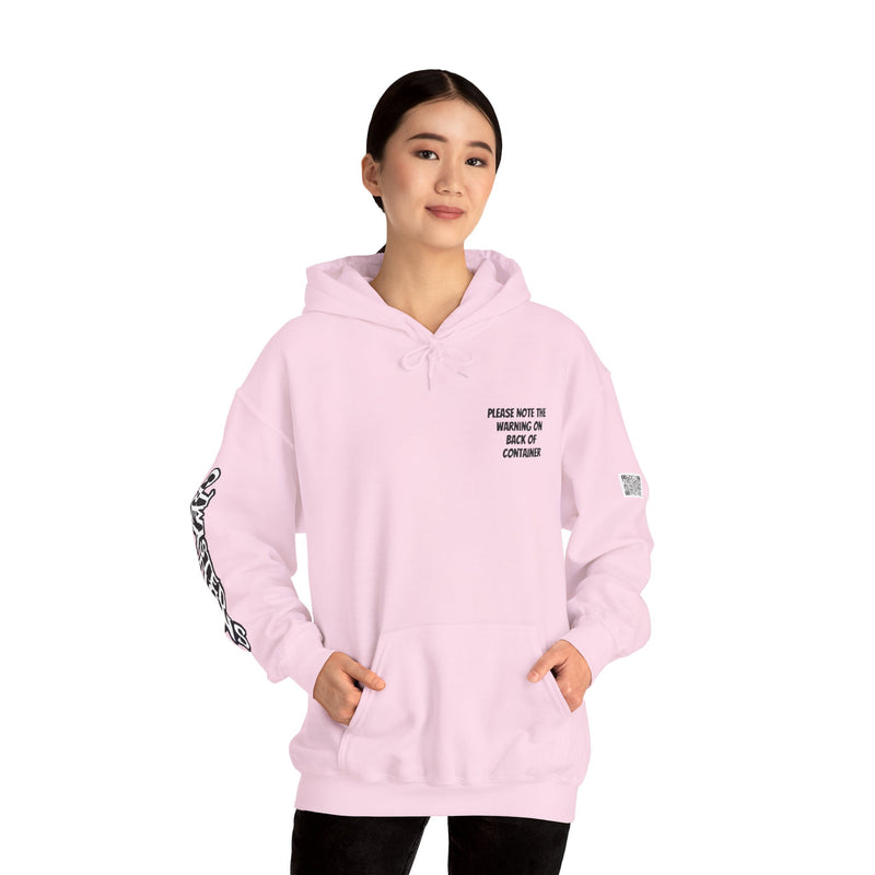 Streetwear Hooded Sweatshirt - Fun Warning Label Design