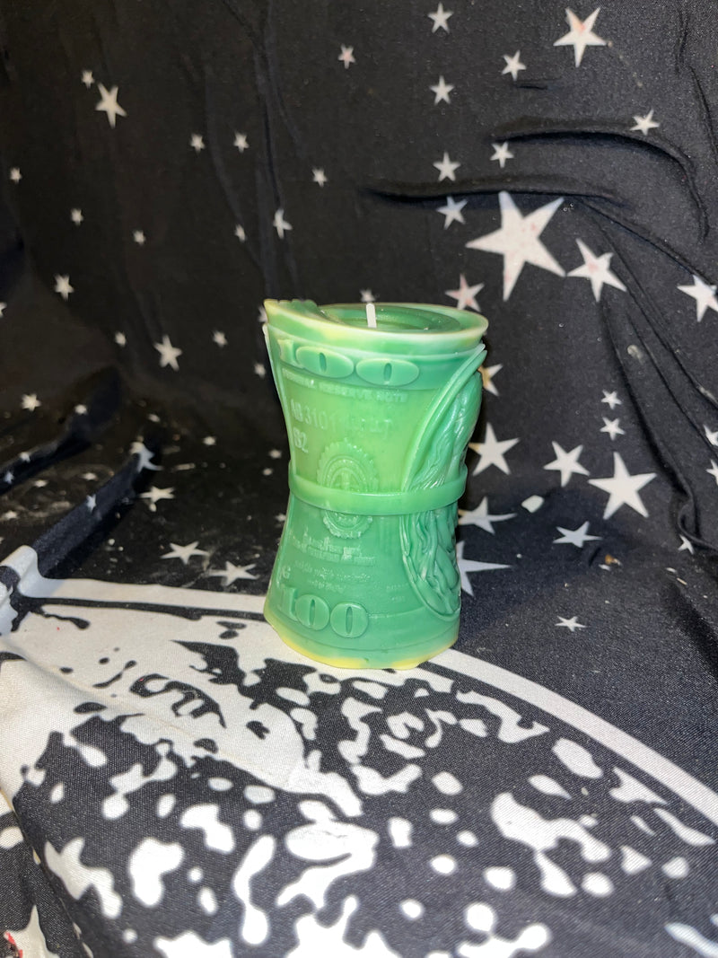 Money Roll Pillar Candle -