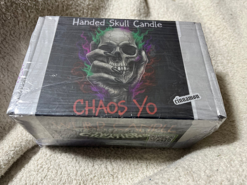 Handed-Skull  Layered Pillar Candle -