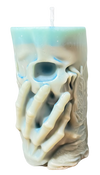 Handed-Skull  Layered Pillar Candle -