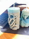 Handed-Skull  Layered Pillar Candle -