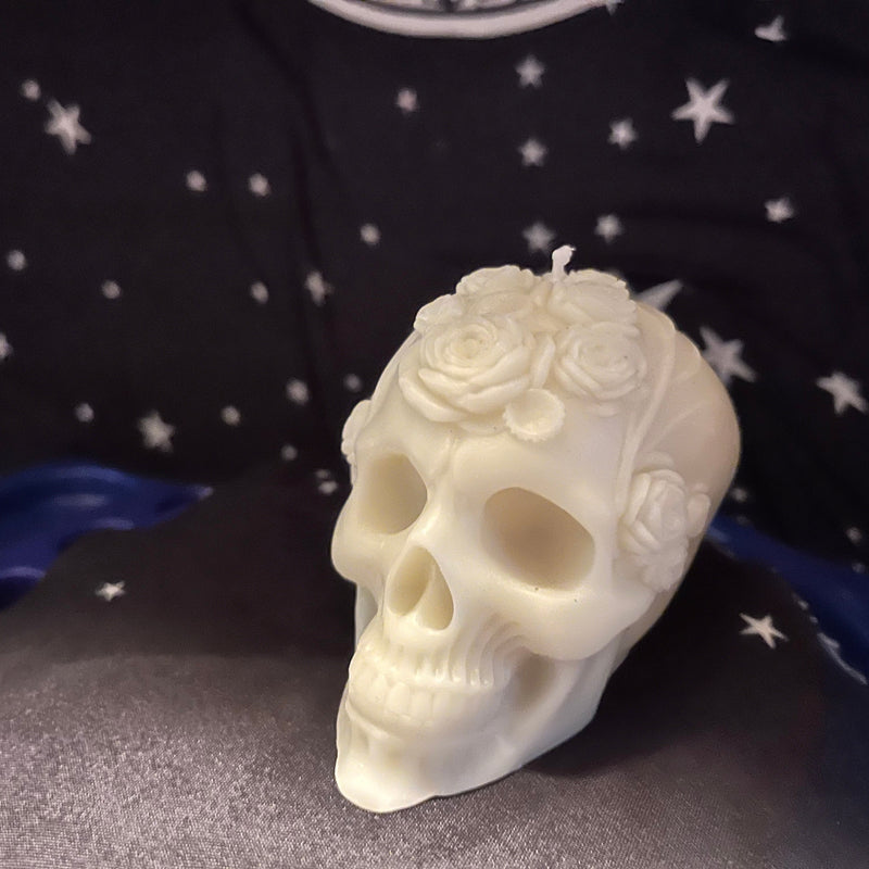 Rose  Skull Chaos Candle - Spiced Gothic Rebellion | Twisted Creations