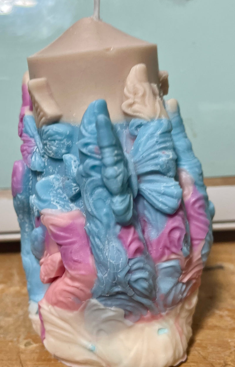 Handed Butterfly Pillar Candle | Dark Art Decor | Twisted Creations