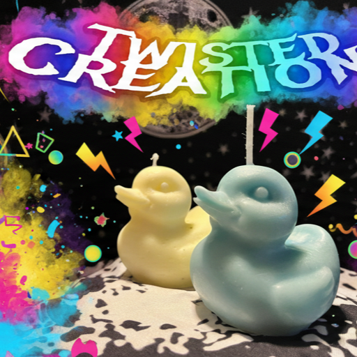 Playful Chaotic Duck Candles Mockup