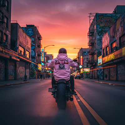 Streetwear Hooded Sweatshirt - Ride Loud Design - Biker Style